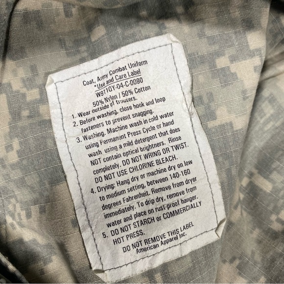 Camo Field Jacket Men’s Large Long US Army Digital Outdoors Military ACU Ripstop - Picture 9 of 13